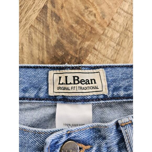 L.L. Bean Original Fit Relaxed Denim Jeans Women's 10 Petite Blue Vintage - Picture 7 of 9